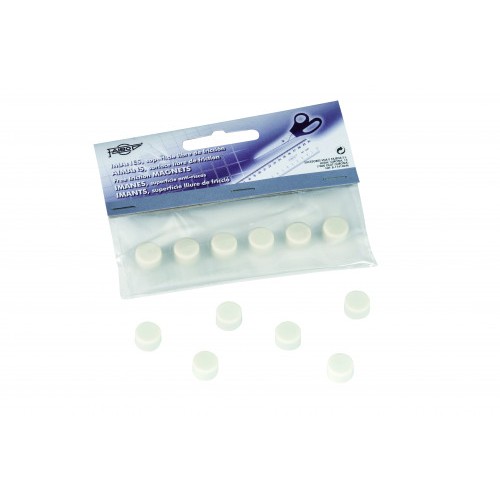 24441-BLISTER DE 6 IMANES REDONDOS 10MM. EN COLOR BLANCO FAIBO 60-10-01