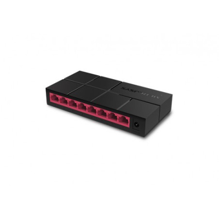 24444-Mercusys MS108G switch No administrado Gigabit Ethernet (10/100/1000) Negro