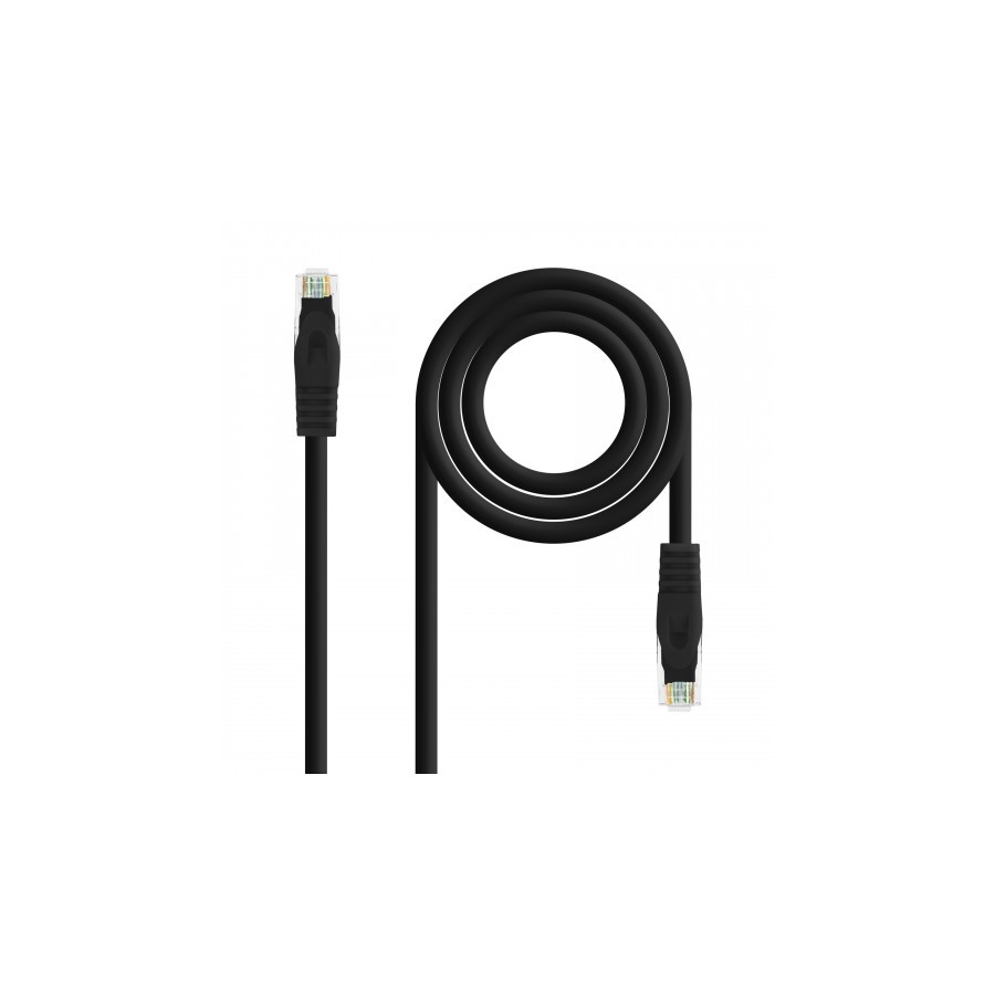 24445-Nanocable Cable de red latiguillo RJ45 LSZH Cat.6A UTP AWG24, Negro, 3.0m