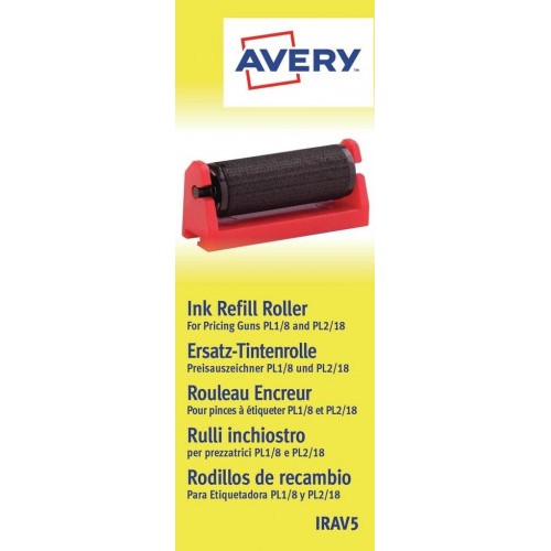 24449-PACK 5 RODILLOS DE TINTA PARA ETIQUETADORAS PL 1/8, PL 2/18 AVERY IRAV5