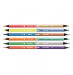 24452-CAJA DE 6 LAPICES COLORES FLUORESCENTES METALALIZADOS BICOLOR MILAN 7123306B