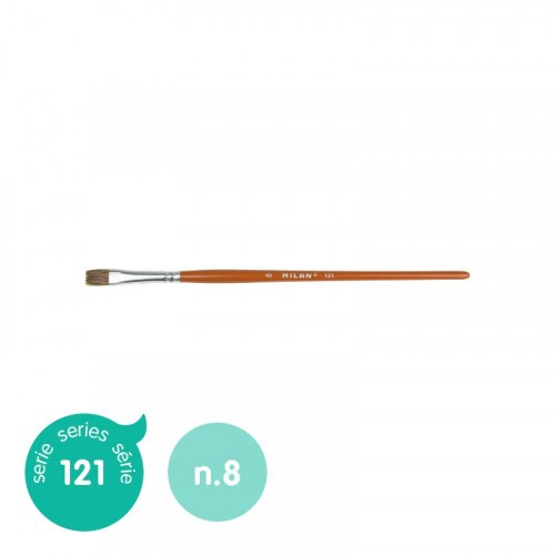 24479-PINCEL ESCOLAR PLANO SERIE 121, No 8 MILAN 412108