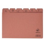24490-INDICE FICHEROS CARTON CUERO A-Z (200X120 MM) No. 4 MARIOLA 3104