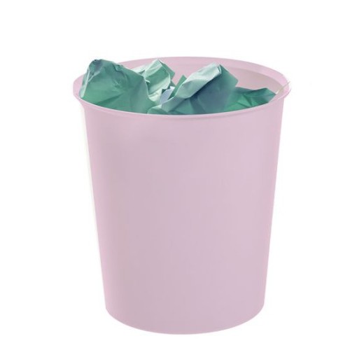 24522-PAPELERA ECOGREEN 100% RECICLADO Y RECICLABLE ROSA PASTEL 18 LITROS 290X310 MM ARCHIVO 2000 2001 RS PS