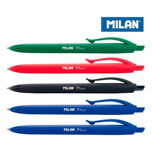 24535-BLISTER 5 BOLIGRAFOS P1 TOUCH (2 AZUL, NEGRO, ROJO Y VERDE) MILAN BWM10321