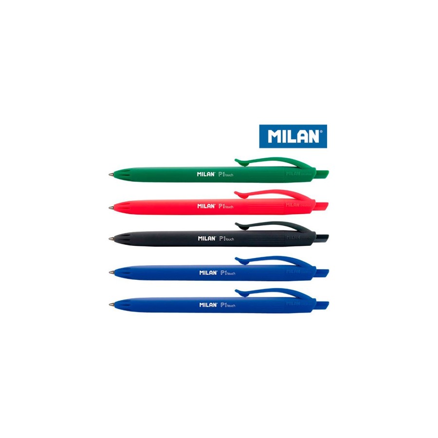 24535-BLISTER 5 BOLIGRAFOS P1 TOUCH (2 AZUL, NEGRO, ROJO Y VERDE) MILAN BWM10321