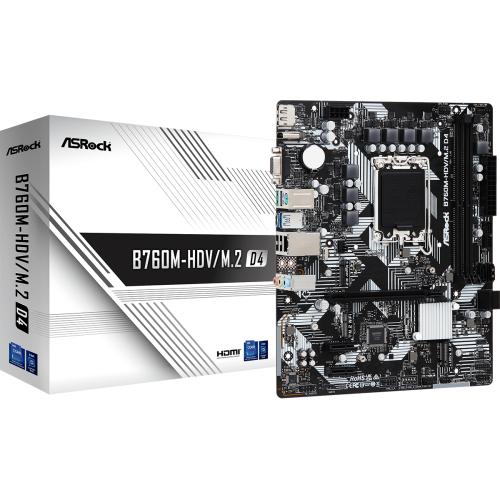 24580-Asrock B760M-HDV/M.2 D4 Intel B760 LGA 1700 micro ATX