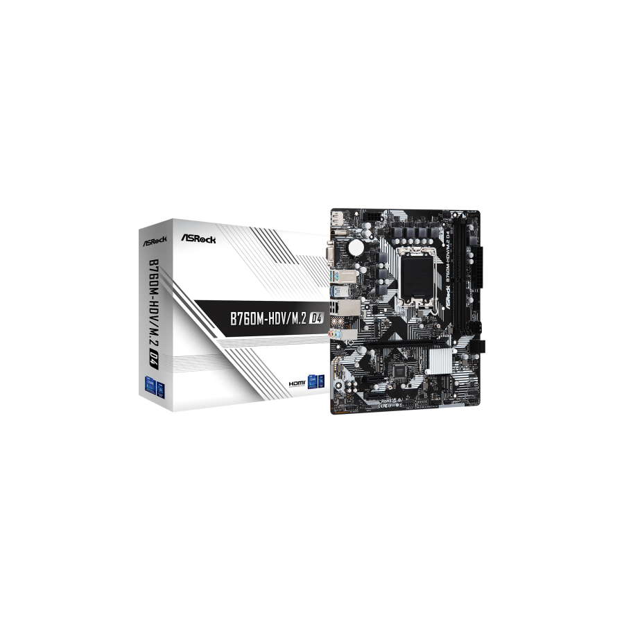 24580-Asrock B760M-HDV/M.2 D4 Intel B760 LGA 1700 micro ATX