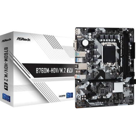 24580-Asrock B760M-HDV/M.2 D4 Intel B760 LGA 1700 micro ATX