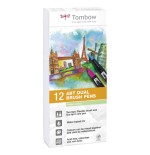 Tombow ABT-12P-2 rotulador Fino Azul, Verde, Gris, Azul claro, Verde claro, Menta, Rosa, Purpura, Amarillo 12 pieza(s)