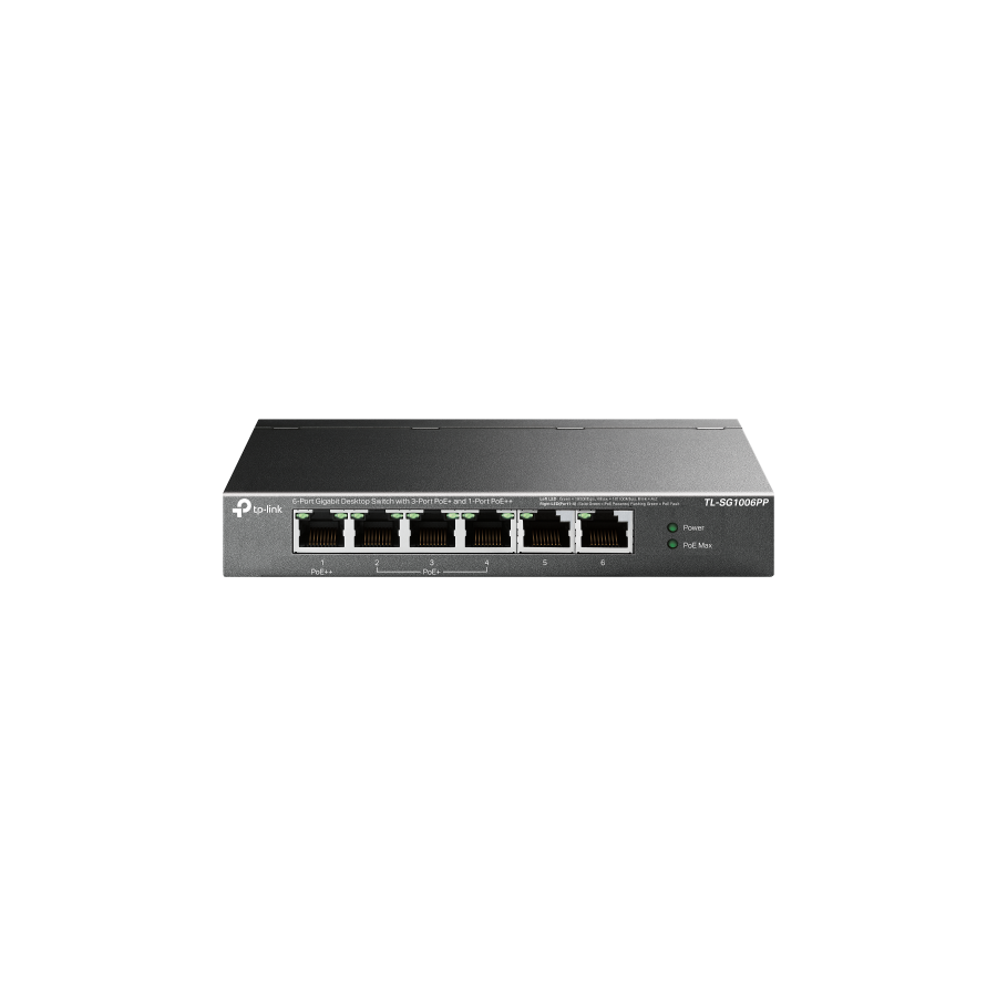 24632-TP-Link TL-SG1006PP switch No administrado Gigabit Ethernet (10/100/1000) Energia sobre Ethernet (PoE) Gris