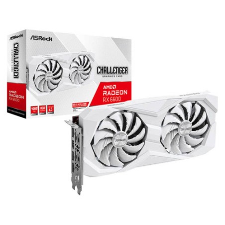 VGA ASROCK RX6600 CLW 8G (WHITE),AMD,RX6600,8GB,GDDR6,128BIT,HDMI+3DP (2 VENTILADORES)