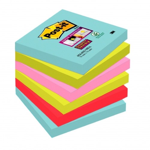 24686-PACK 6 BLOCS 90 HOJAS NOTAS ADHESIVAS 76X76MM SUPER STICKY COLECCION COSMIC 654-6SS-COS POST-IT 7100263206