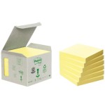 24687-PACK 6 BLOCS 100 HOJAS NOTAS RECICLADAS ADHESIVAS 76X76MM AMARILLO CAJA CARTON 654-1B POST-IT 7100172252
