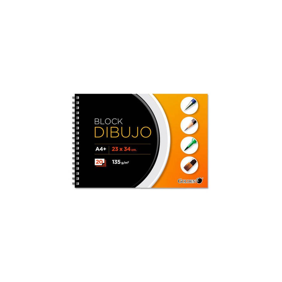 2474-CUADERNO DE DIBUJO A4+ 135 GR. 20 HOJAS CON RECUADRO GOLDEN 321537