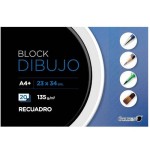 2475-CUADERNO DE DIBUJO A4+ 135 GR. 20 HOJAS CON RECUADRO ENCOLADO 2 TALADROS GOLDEN 324276