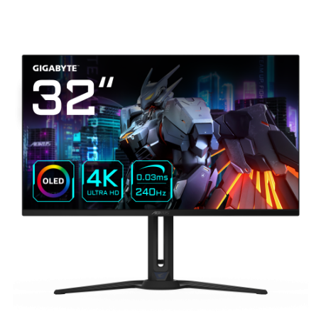 24775-AORUS FO32U2 pantalla para PC 80 cm (31.5") 3840 x 2160 Pixeles 4K Ultra HD OLED Negro