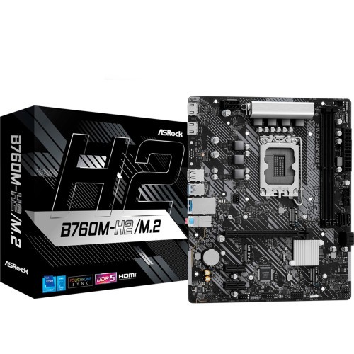 24826-PLACA ASROCK B760M-H2/M.2,INTEL,1700,B760,2DDR5,96GB,HDMI+DP,4SATA+2M.2,5USB 3.2+1USB-C,GBLAN,MATX