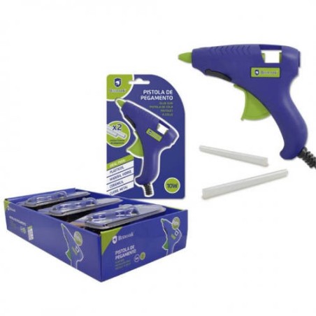 2484-PISTOLA PEGAMENTO SILICONA 10W + 2 RECAMBIOS BISMARK 327107