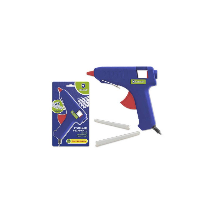 2485-PISTOLA PEGAMENTO SILICONA BAJA TEMPERATURA 25W + 2 RECAMBIOS BISMARK 327108
