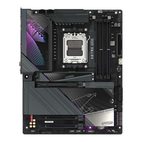GIGABYTE Placa base X870E AORUS MASTER - Compatible con CPUs AMD Ryzen 9000, VRM digital de 16+2+2 fases, hasta 8200MHz DDR5 (OC