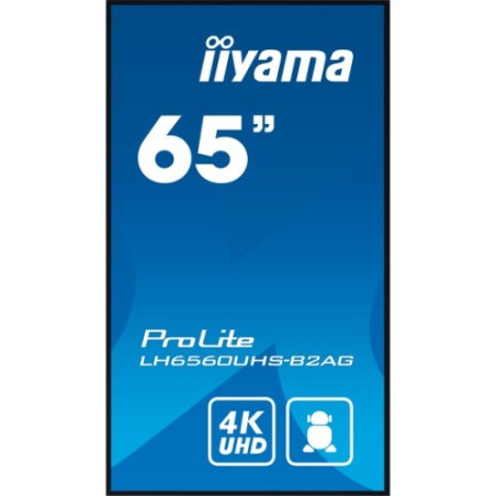 24883-MONITOR IIYAMA 65" 3840X2160, UHD, 500CD/M2, LANDSCAPE PORTRAIT, MM 2X 10W, 3X HDMI, USB 2.0 X2, WIFI, LAN, MEDIA