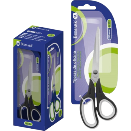 2491-TIJERAS DE OFICINA EN ACERO INOXIDABLE 210 MM. EN BLISTER BISMARK 323824