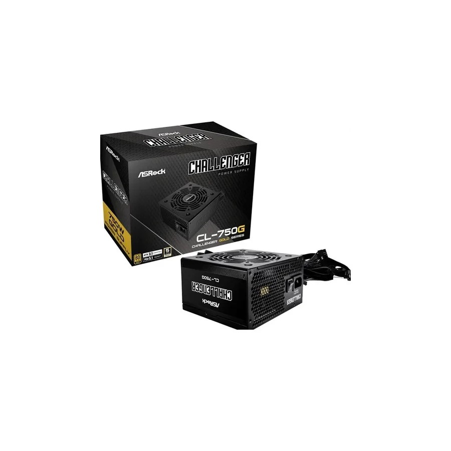 24991-FUENTE ALIMENTACION ASROCK CL-750G,PSU,750W,80 PLUS GOLD,120MM,ACTIVE PFC,PCI-E 5.1 (12+4pin)x1,PCI-E (6+2 pin)x4,