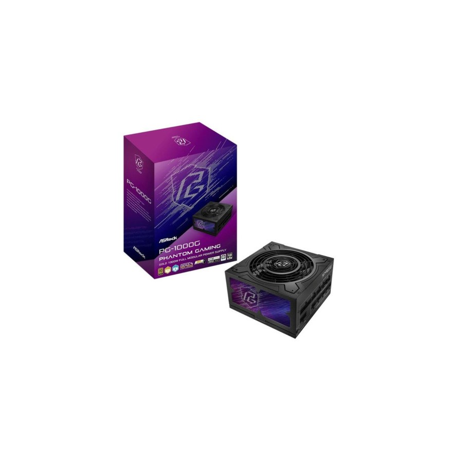 24995-FUENTE ALIMENTACION ASROCK PG-1000G,PSU,1000W,80 PLUS GOLD/A,135MM,MODULAR,PCI-E 5.1 (12+4pin)x1,PCI-E (6+2 pin)x3