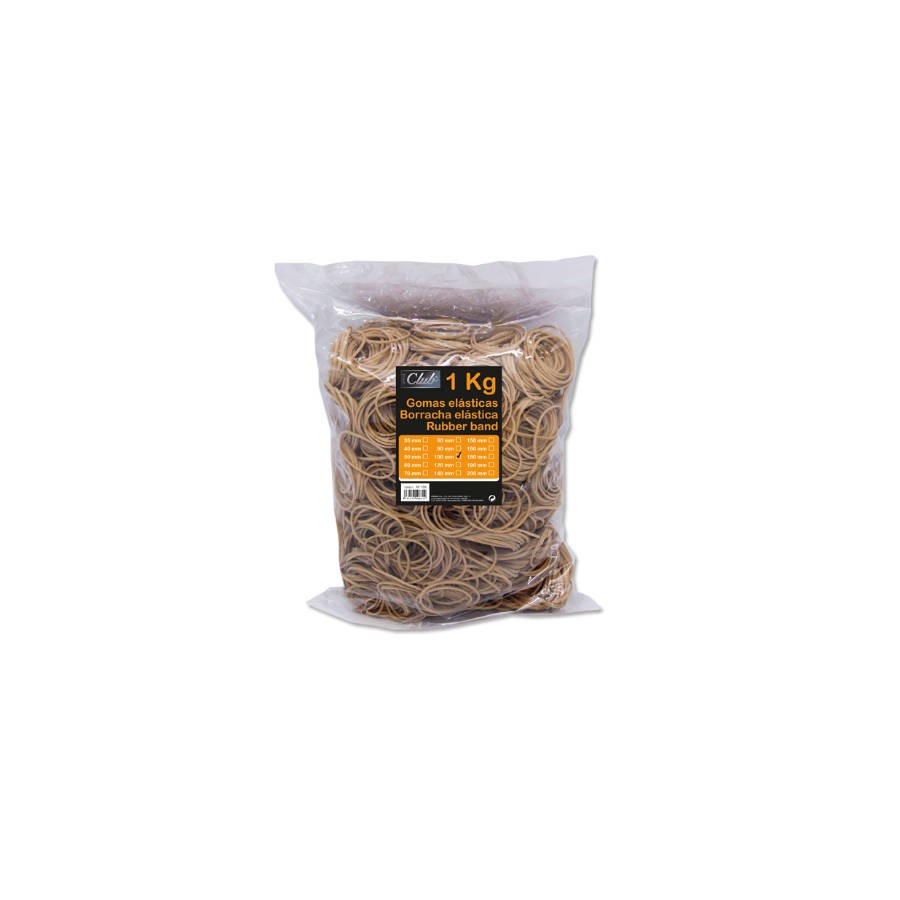 2500-BOLSA 1 KG. GOMAS ELASTICAS No 100 DE 10 CM. LARGO OFFICE CLUB 300831