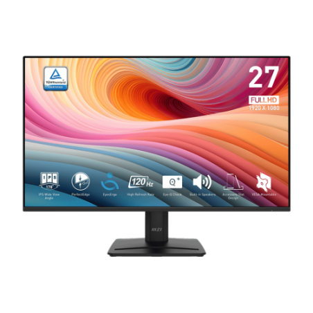 25006-MSI MONITOR PRO MP275 E2. 27" FHD 1920X1080 IPS PLANO. 120HZ.ADAPTIVE-SYNC. NEGRO