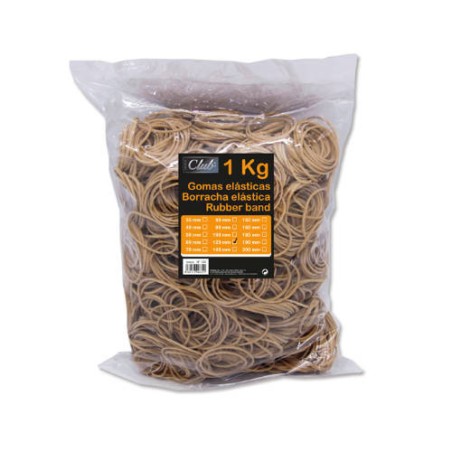 2501-BOLSA 1 KG. GOMAS ELASTICAS No 120 DE 12 CM. LARGO OFFICE CLUB 300832