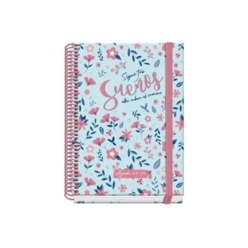AGENDA ESCOLAR 2025-2026 TAMANO A5 TAPA CARTON FORRADO SEMANA VISTA PRIME BLOSSOM DOHE 52039