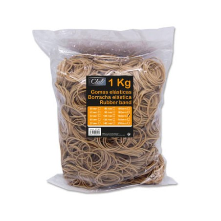 2503-BOLSA 1 KG. GOMAS ELASTICAS No 180 DE 18 CM. LARGO OFFICE CLUB 320517