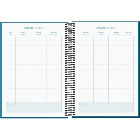 25035-AGENDA ESCOLAR 2025-2026 TAMANO A5 TAPA CARTON FORRADO SEMANA VISTA MODELO SYSTEM BASIC AZUL DOHE 52056