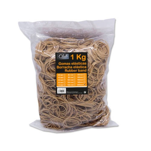 2504-BOLSA 1 KG. GOMAS ELASTICAS No 200 DE 20 CM. LARGO OFFICE CLUB 320518