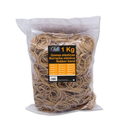 2504-BOLSA 1 KG. GOMAS ELASTICAS No 200 DE 20 CM. LARGO OFFICE CLUB 320518