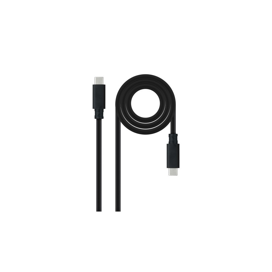 25118-Nanocable Cable USB 3.2 Gen2x2 20Gbps 5A/100W 4K/60Hz USB-C/M-USB-C/M, Negro, 3 m