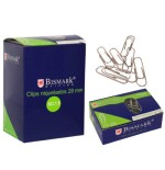 2513-CAJA 100 CLIPS LABIADOS NIQUELADOS PUNTA REDONDA No 1,5 DE 28 MM. BISMARK 316866