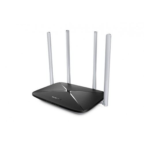 25228-Mercusys AC12 router inalambrico Ethernet rapido Doble banda (2,4 GHz / 5 GHz) Negro