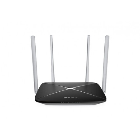 25229-Mercusys AC12 router inalambrico Ethernet rapido Doble banda (2,4 GHz / 5 GHz) Negro