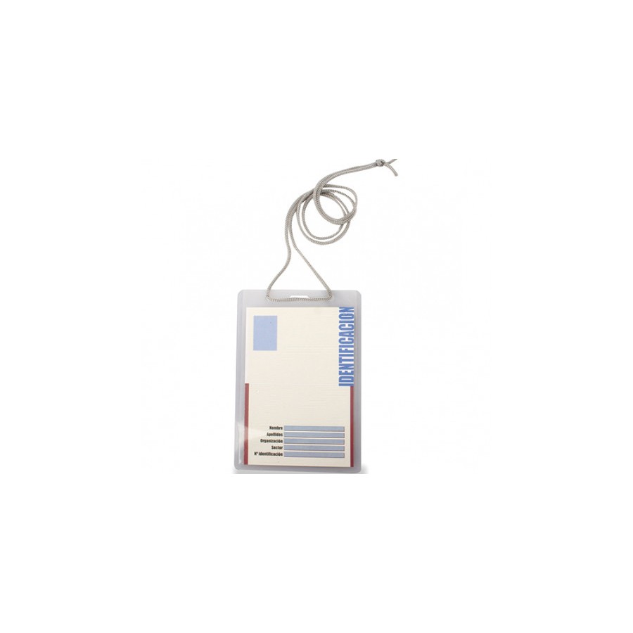 CAJA 50 FUNDAS IDENTIFICACION PVC NATURAL 93X132MM CON CORDON IBERPLAS 1077G50
