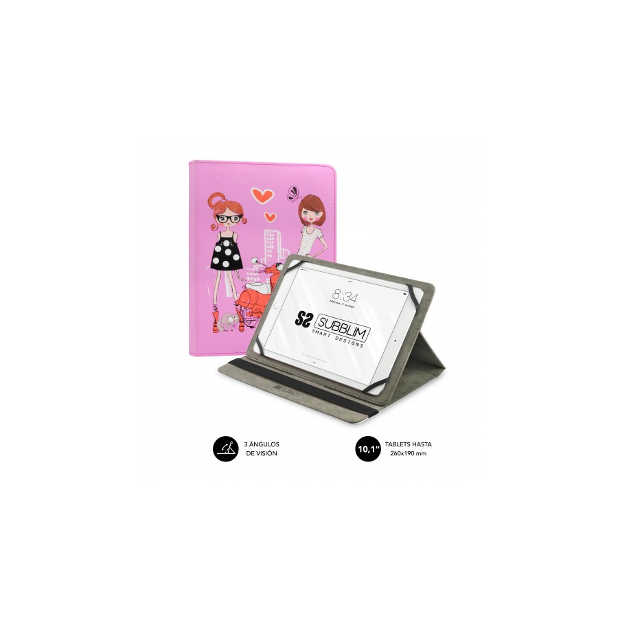 25307-SUBBLIM Funda Tablet Universal TRENDY CASE FASHION GIRLS 10.1"
