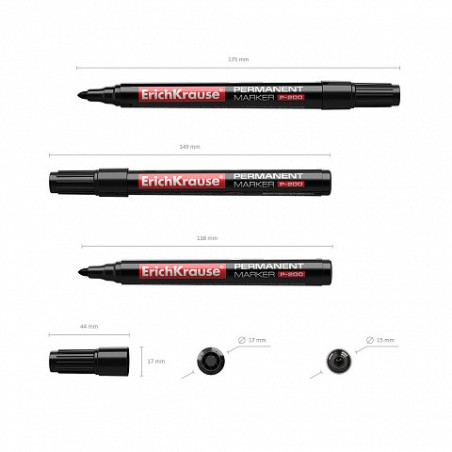 25328-MARCADOR PERMANENTE P-200, COLOR: NEGRO ERICH KRAUSE 4777