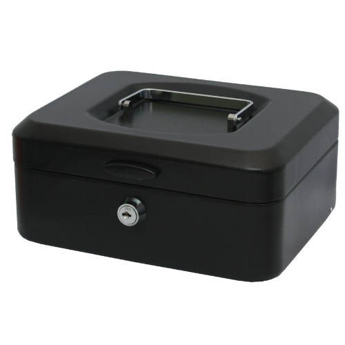 2533-CAJA CAUDALES CON BANDEJA Y CIERRE TAMANO MEDIANA 20X9,5X15 CM. NEGRA BISMARK 318736