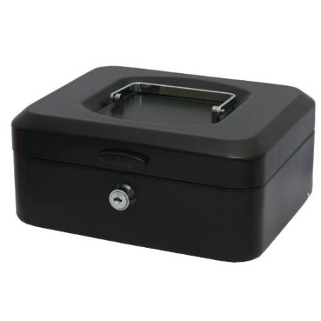 2533-CAJA CAUDALES CON BANDEJA Y CIERRE TAMANO MEDIANA 20X9,5X15 CM. NEGRA BISMARK 318736