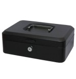 2534-CAJA CAUDALES CON BANDEJA Y CIERRE TAMANO GRANDE 25X9X17 CM. NEGRA BISMARK 318738