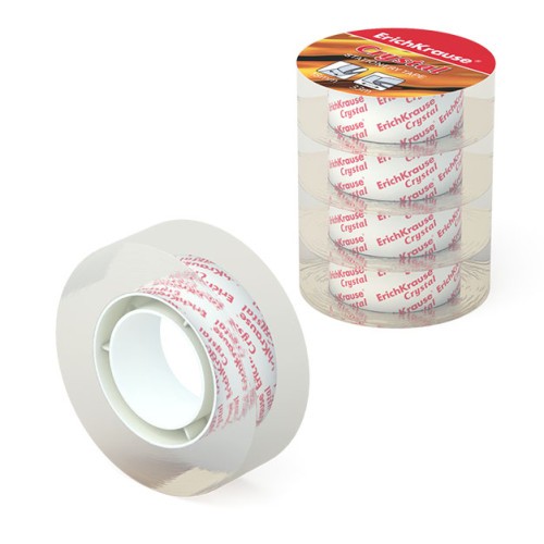 25373-PACK 4 CINTAS ADHESIVAS CRYSTAL, 18MMX33M ERICH KRAUSE 59663