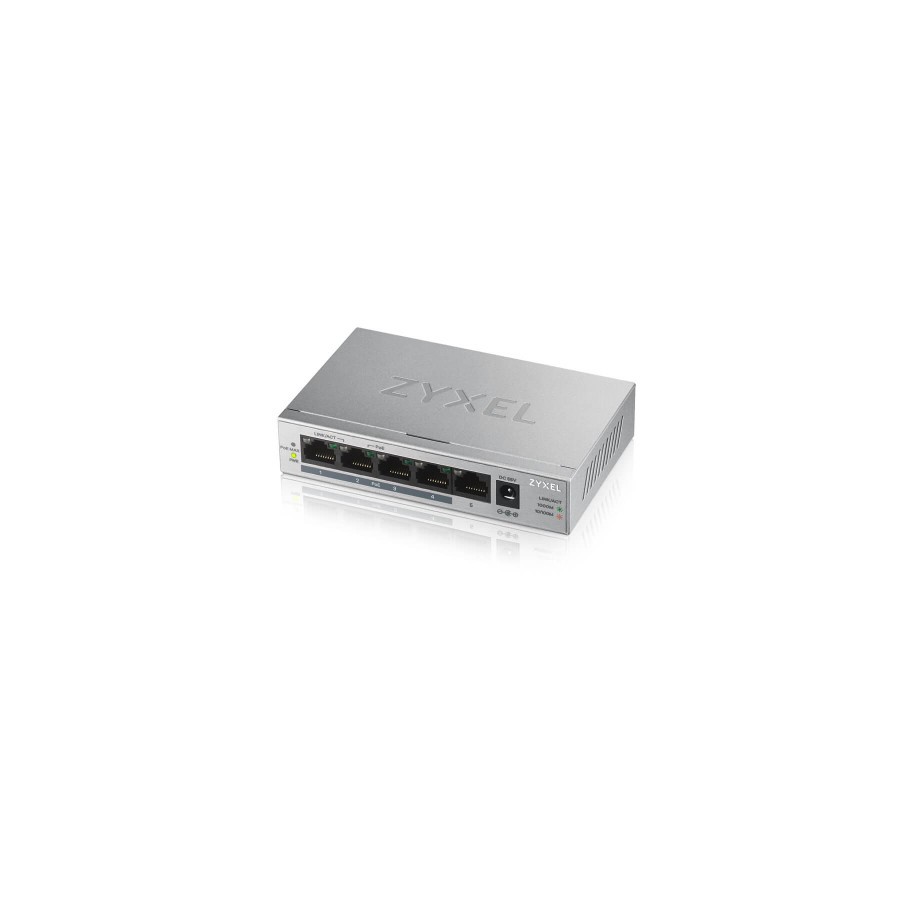 25396-Zyxel GS1005HP No administrado Gigabit Ethernet (10/100/1000) Energia sobre Ethernet (PoE) Plata