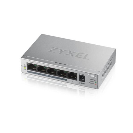 25396-Zyxel GS1005HP No administrado Gigabit Ethernet (10/100/1000) Energia sobre Ethernet (PoE) Plata